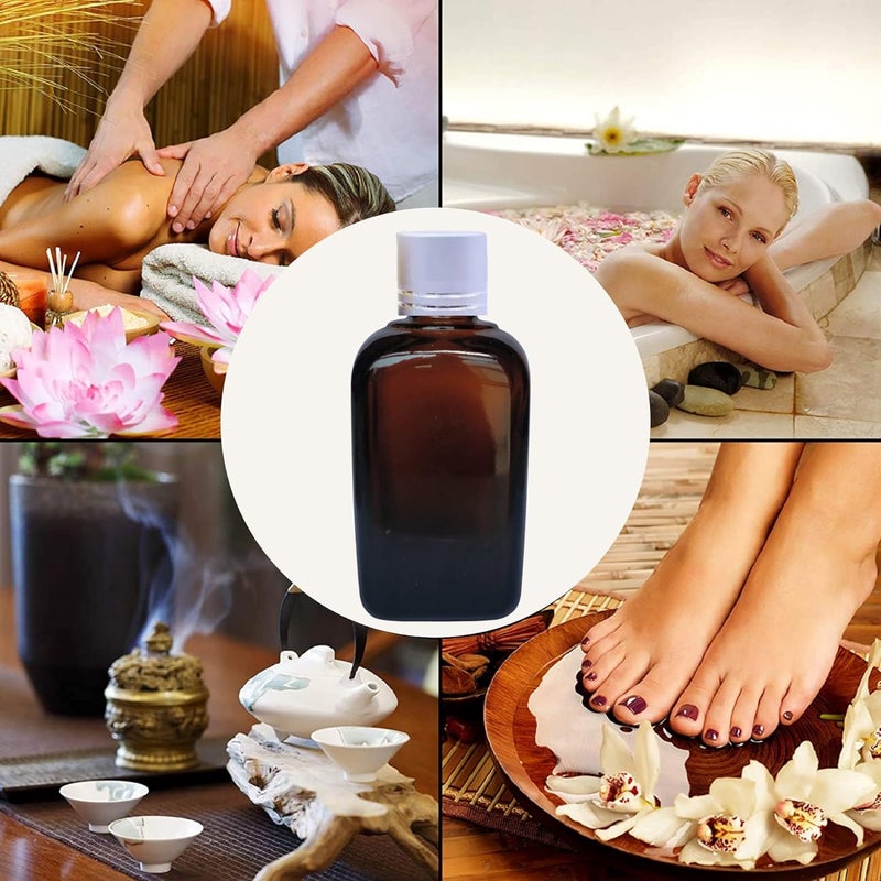 Devinez (Pack of 4) Multipurpose Refillable Amber Square Shape Glass Bottle, 30 ml with Silver Cap and V Drop Nozzle for Cosmetics, Serum, Essential Oils, Blends, Skin Care, Travel, Toners & DIY - Image 3