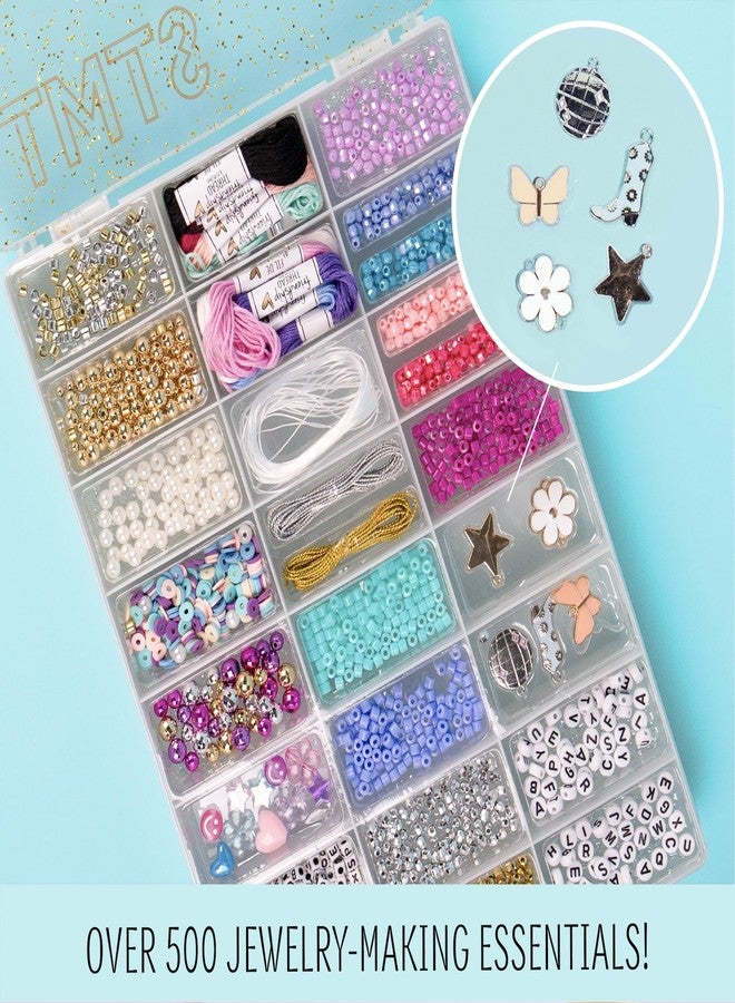 STMT D.I.Y. Glitz Bead Case, Includes Over 500 Jewelry Making Supplies, Including Cute Beads for Jewelry Making, Bracelet Charms, Storage Case, Friendship Bracelet Kit, Teen Girl Gifts - Image 3