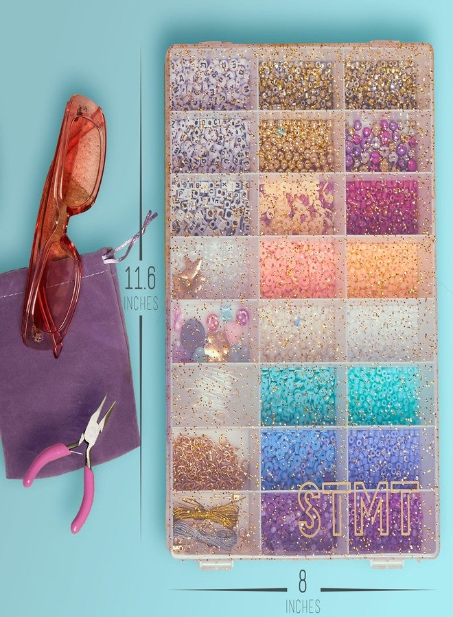 STMT D.I.Y. Glitz Bead Case, Includes Over 500 Jewelry Making Supplies, Including Cute Beads for Jewelry Making, Bracelet Charms, Storage Case, Friendship Bracelet Kit, Teen Girl Gifts - Image 4