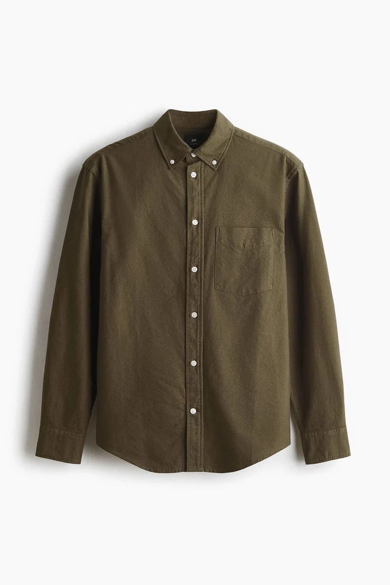 اتش اند ام قميص أكسفورد بقصّة عادية