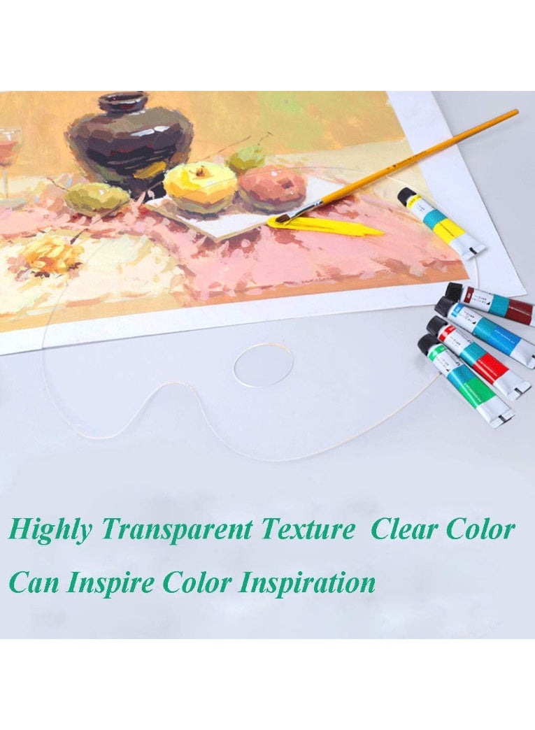"سمارت بوينتس  " لوحة ألوان أكريليك شفافة فاخرة – تصميم مريح بفتحة للإبهام – مثالية للرسم بالألوان الزيتية والأكريليك والمائية – 30×25 سم – قابلة لإعادة الاستخدام - Image 5