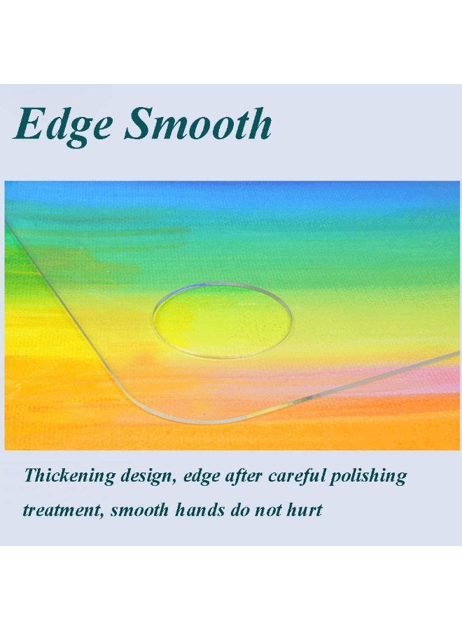 "سمارت بوينتس  " لوحة ألوان أكريليك شفافة فاخرة – تصميم مريح بفتحة للإبهام – مثالية للرسم بالألوان الزيتية والأكريليك والمائية – 30×25 سم – قابلة لإعادة الاستخدام - Image 4