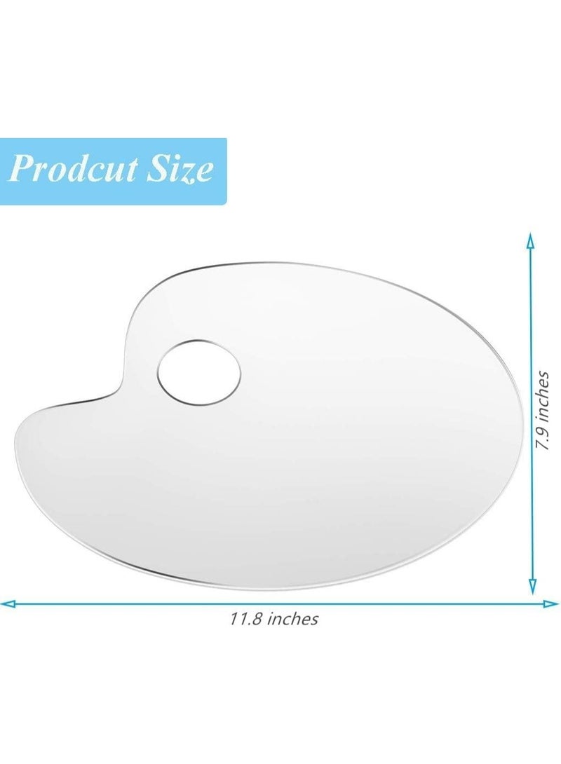 "سمارت بوينتس  " لوحة ألوان أكريليك شفافة فاخرة – تصميم مريح بفتحة للإبهام – مثالية للرسم بالألوان الزيتية والأكريليك والمائية – 30×25 سم – قابلة لإعادة الاستخدام - Image 3