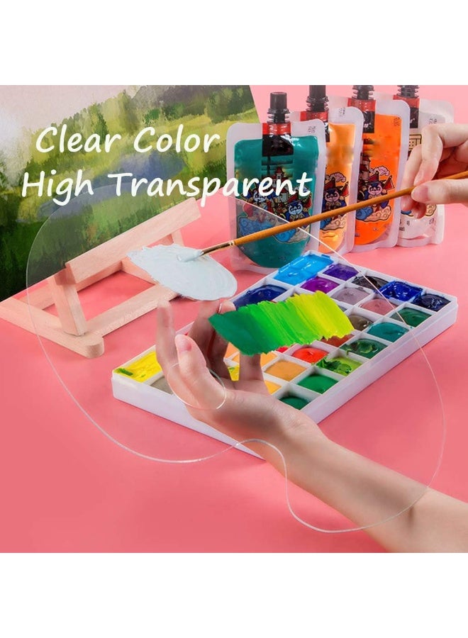 "سمارت بوينتس  " لوحة ألوان أكريليك شفافة فاخرة – تصميم مريح بفتحة للإبهام – مثالية للرسم بالألوان الزيتية والأكريليك والمائية – 30×25 سم – قابلة لإعادة الاستخدام - Image 2