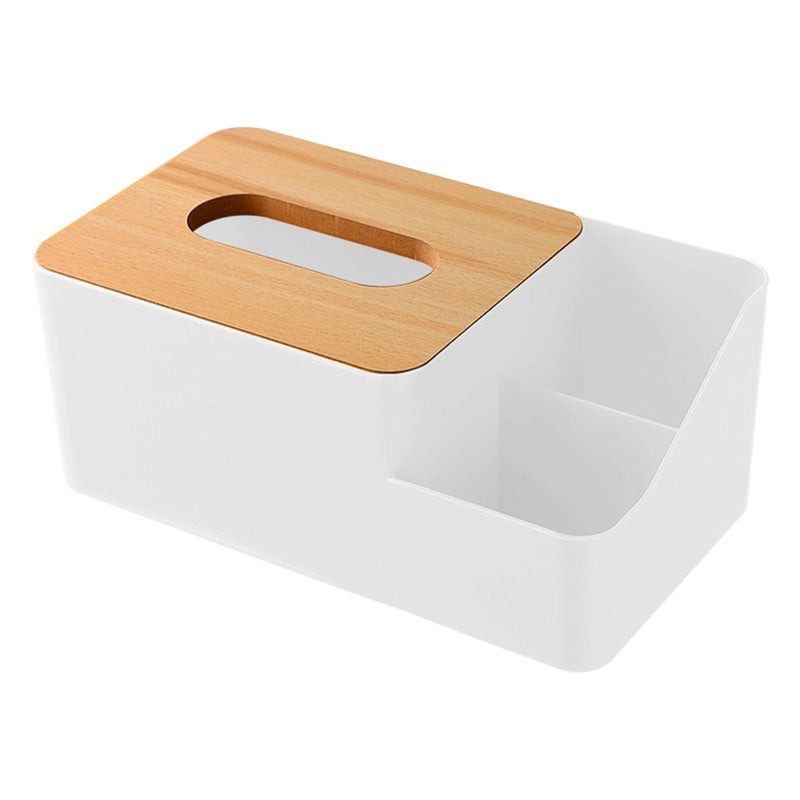 Multifunction Rectangular Tissue Box Cover Organizer with Storage Compartment - Image 2