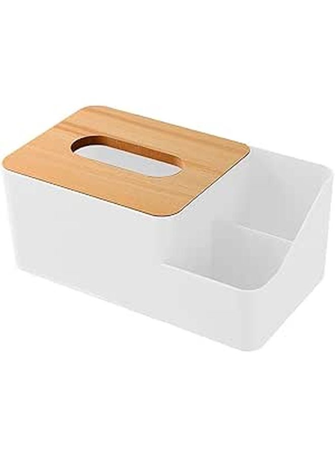 Multifunction Rectangular Tissue Box Cover Organizer with Storage Compartment - Image 1