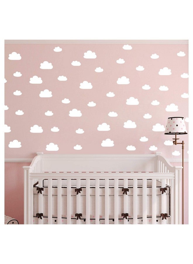 JURUOXIN 56 Pieces/Set Cloud Wall Decal Vinyl Sticker Nursery Kids Child Boys Girls Room Decor Nursery Baby Bedroom Decoration Home Stickers Ymx03 (White) - Image 1