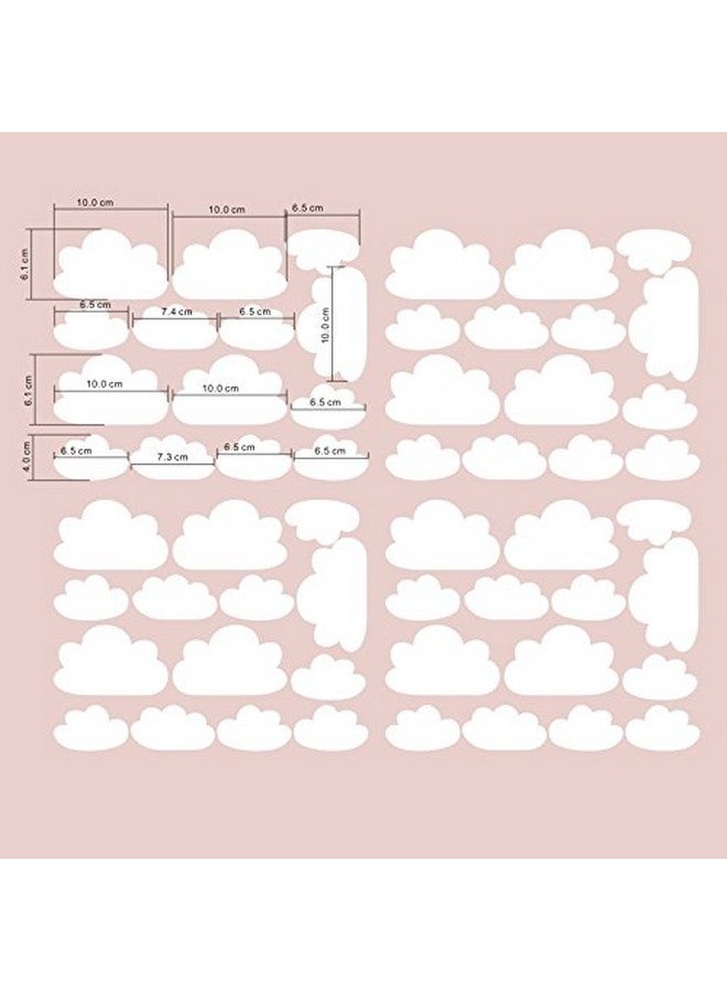 JURUOXIN 56 Pieces/Set Cloud Wall Decal Vinyl Sticker Nursery Kids Child Boys Girls Room Decor Nursery Baby Bedroom Decoration Home Stickers Ymx03 (White) - Image 2