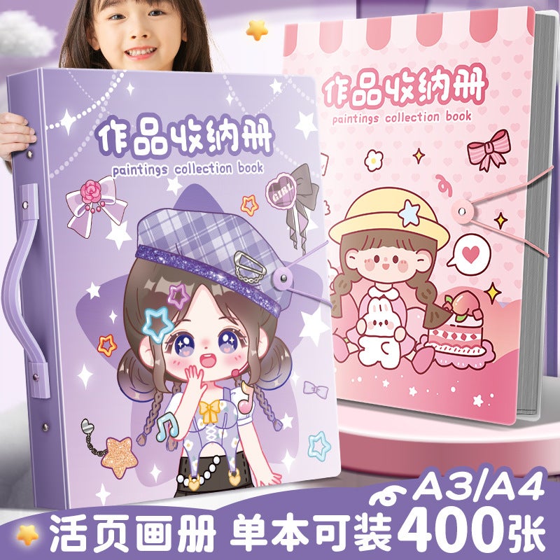 A3 Picture Album Storage Book Children'S Painting Poster Storage Bag Loose-Leaf Handmade Art Works For Men And Women - Image 2