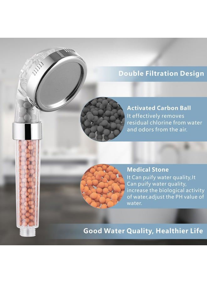 Nuodan Filtered Handheld Shower Head - High Pressure 3 Spray Setting Showerhead Filter For Hard Water - For Dry Skin & Hair - Image 5