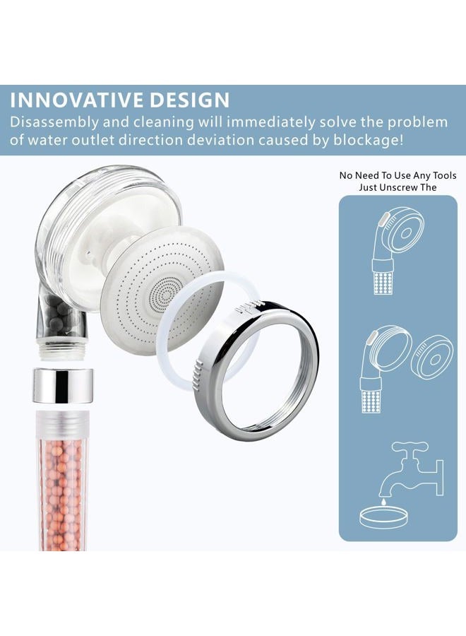 Nuodan Filtered Handheld Shower Head - High Pressure 3 Spray Setting Showerhead Filter For Hard Water - For Dry Skin & Hair - Image 4