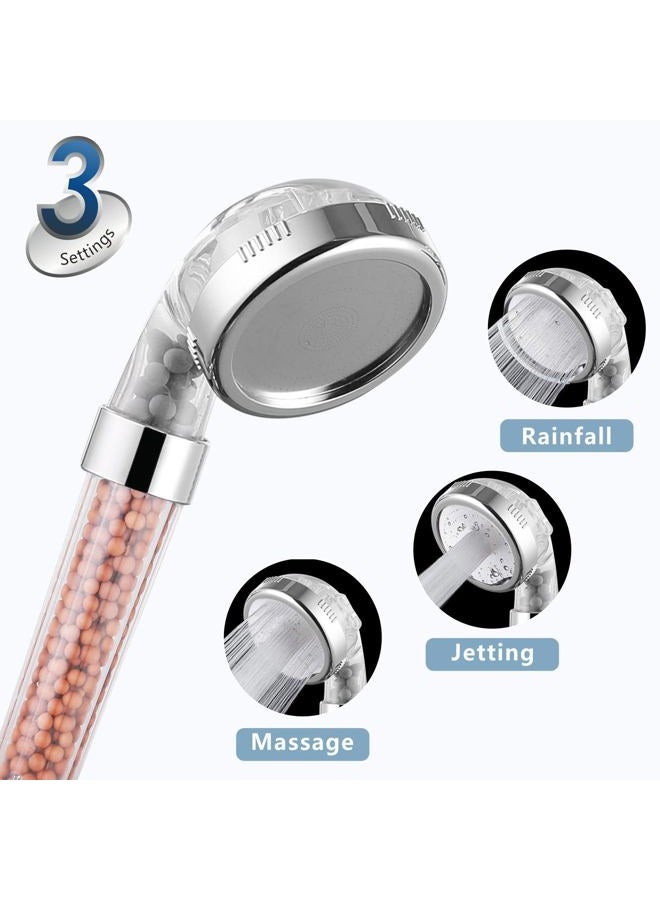 Nuodan Filtered Handheld Shower Head - High Pressure 3 Spray Setting Showerhead Filter For Hard Water - For Dry Skin & Hair - Image 3