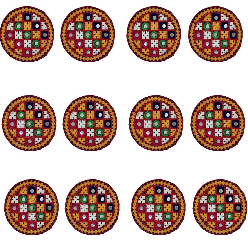 GBEX Embroidered Gamthi Patch for Making LehengaBaby Frocks KurtisDressesClothesTops and Tunics Blouse Saree Jacket Jeans Art and Craft Supply Set of 12 Design 3