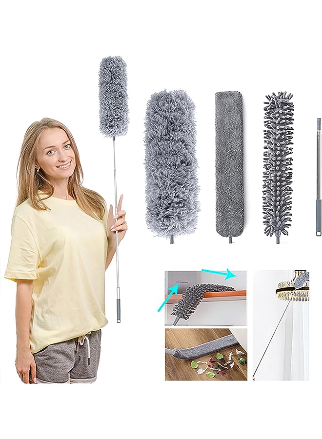 PROMASS 2.5m/100inch Dust Cleaner Sofa Extendable Duster Removal Floor 1.4m Gap Brush Household Cleaning tools Feather Home Use - Image 1