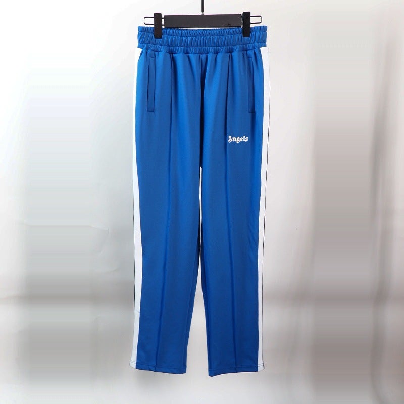 Pa Angel Fashion Brand Striped Rainbow Ribbon Shorts Men And Women Couple Fog High Street Palm Tree Loose Pants - Image 1