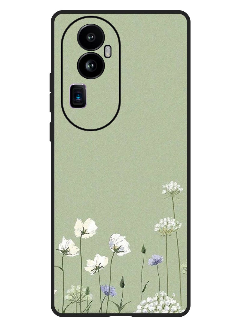 Theodor Protective Case Anti Scratch Shock Proof Bumper Cover For Oppo Reno 10 Pro Plus White Flowers (2)  - Image 1