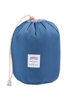 Cylinder Multi-Function Toiletry Large Capacity Portable Folding Bag Blue