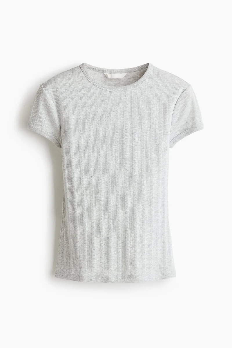 H&M Pointelle-knit T-shirt