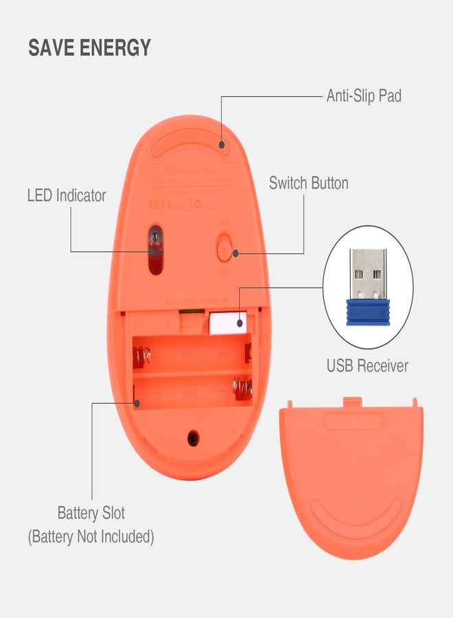 Rii Wireless Mouse RM700 2.4G Silent Mouse,Computer Mouse with USB Nano Receiver for Laptop,PC,Mac,Chromebook,Windows (ORANGE) - Image 5