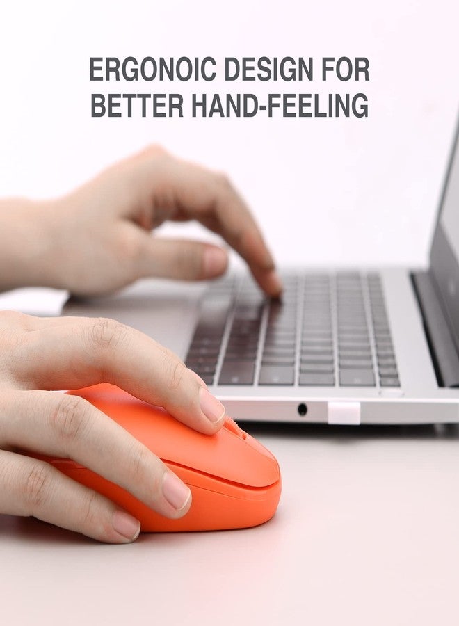 Rii Wireless Mouse RM700 2.4G Silent Mouse,Computer Mouse with USB Nano Receiver for Laptop,PC,Mac,Chromebook,Windows (ORANGE) - Image 3
