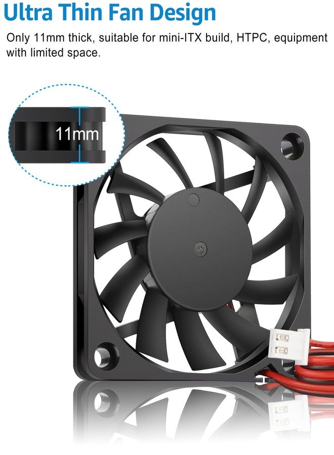 GDSTIME Slim 60mm x 10mm 12V Fan 2Pin Dual Ball Bearing DC Brushless Cooling Fans 60x60x10mm for 3D Printer Power Supply, 2-Pack - Image 3
