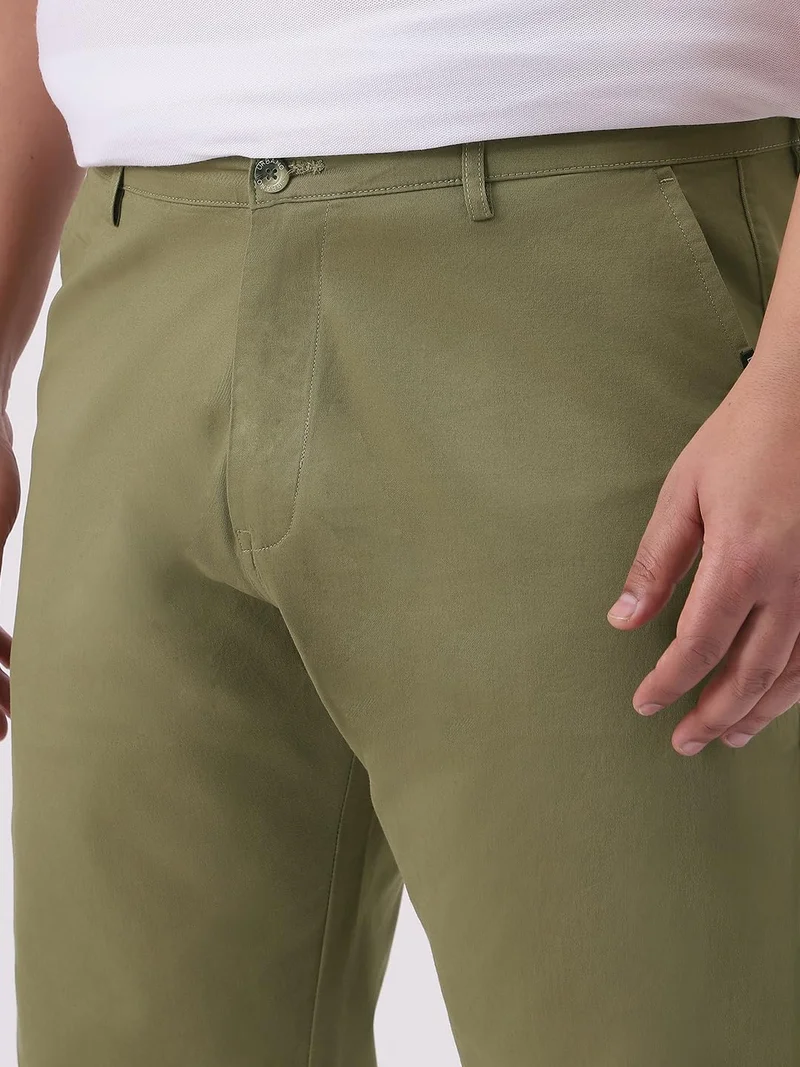 Urbano Fashion  Urbano Plus Men's Light Olive Cotton Regular Fit Casual Chinos Trousers Stretch for Men | Best Price UAE