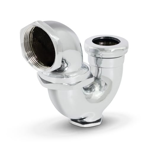 Highcraft 33537LA Pattern Trap with Drain Plug for Tubular Drain Applications 112 in IPS x 114 in Brass Chrome Plated - Image 1