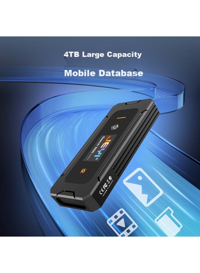 JEYI جيدي M.2 Nvme/Sata علبة محرك الحالة الصلبة مع شاشة ذكية نوع-C 3.2 10Gbps من الألمنيوم الكامل - Image 2