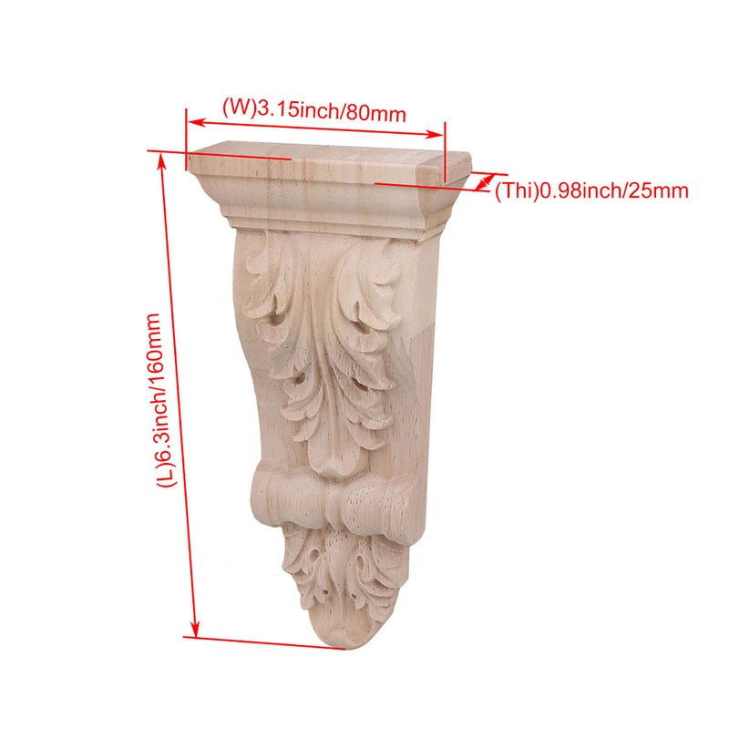 RDEXP 16x8x2.8cm European Style Wood Carved Onlay Appliqu Frame for Restaurant Decor Door Corner Cabinet Home Furniture Set of 4 - Image 4