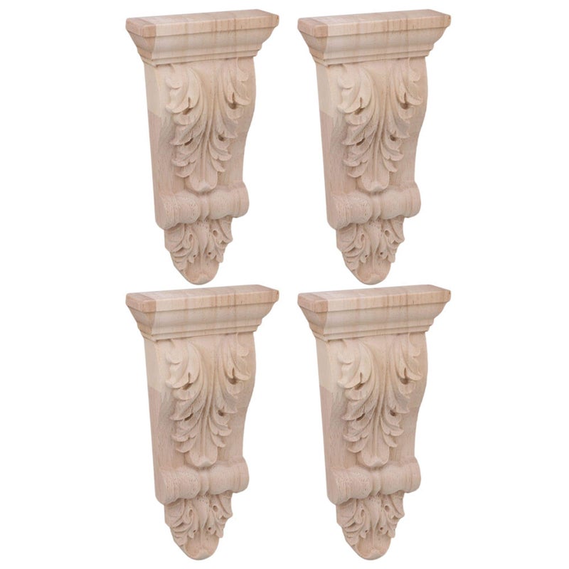 RDEXP 16x8x2.8cm European Style Wood Carved Onlay Appliqu Frame for Restaurant Decor Door Corner Cabinet Home Furniture Set of 4 - Image 1