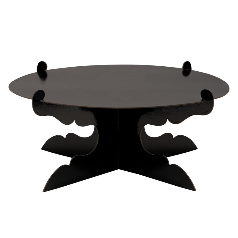 ROSYJUNE 12 inch One Tier Cardboard Cake Stand,Black Cupcake Stand for Birthday Wedding DIY Dessert Decoration - Image 1