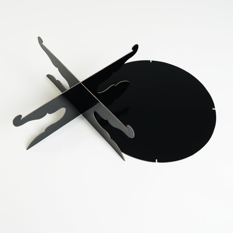 ROSYJUNE 12 inch One Tier Cardboard Cake Stand,Black Cupcake Stand for Birthday Wedding DIY Dessert Decoration - Image 3