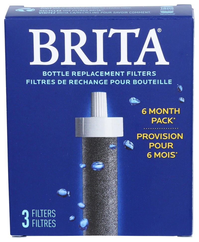 Brita Water Bottle Replacement Filters BPAFree Replaces 1800 Plastic Water Bottles a Year Lasts Two Months or 40 Gallons Includes 3 Filters - Image 2