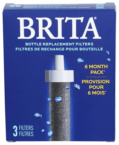 Brita Water Bottle Replacement Filters BPAFree Replaces 1800 Plastic Water Bottles a Year Lasts Two Months or 40 Gallons Includes 3 Filters - Image 1