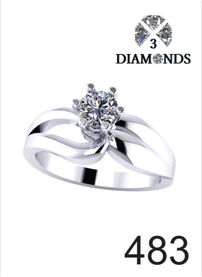 3Diamonds - Ring For Women platinum Plated-silver - Image 1