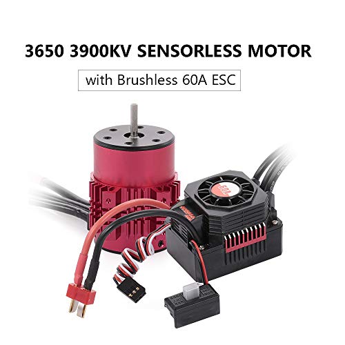 GoolRC Surpass Hobby 3650 Brushless Motor and ESC Combo, 3900KV Brushless Motor and 60A ESC for 1/10 Scale RC Car Truck Indispensable Accessory for Modification Enthusiasts - Image 2