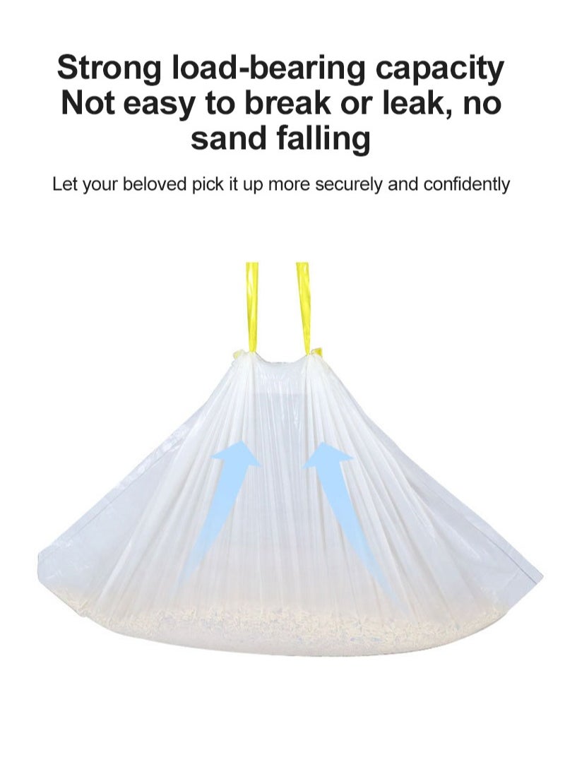20 Pcs Cat Litter Basin Lined with Garbage Bag with Thickened Drawstring and White Continuous Roll Cat Litter Bag