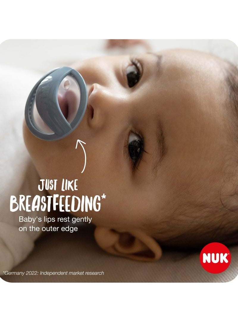 نوك لهّايات NUK | عبوتان من اللهايات | لهّايات سيليكون خالية من مادة BPA | لهّايات النوم المضادة للتفلطح | لعبة تسنين الأطفال | الأطفال من 0-9 سنوات | رمادي وبيج - Image 3