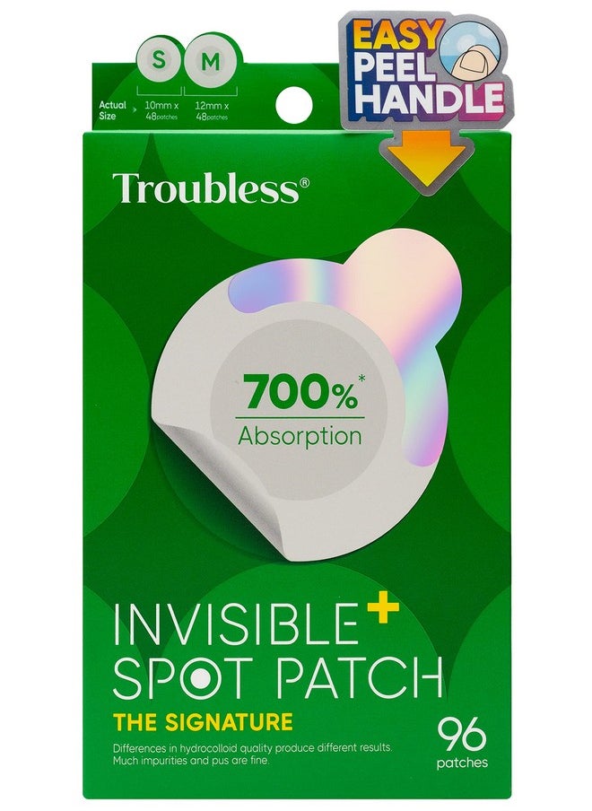 Troubless Troubless Invisible Pimple Spot Patch - 96 Ultra Thin Acne Patches - Easy Peel - 2 Sizes  - Image 1