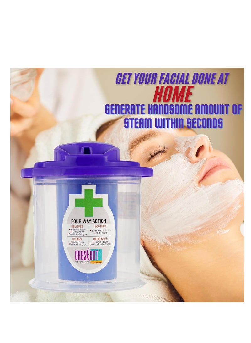 Crescent Steamer for Cold and Cough Vaporizer with Light Indicator| Facial Steamer| Steam Inhaler| Blue|Pack of 1 - Image 5