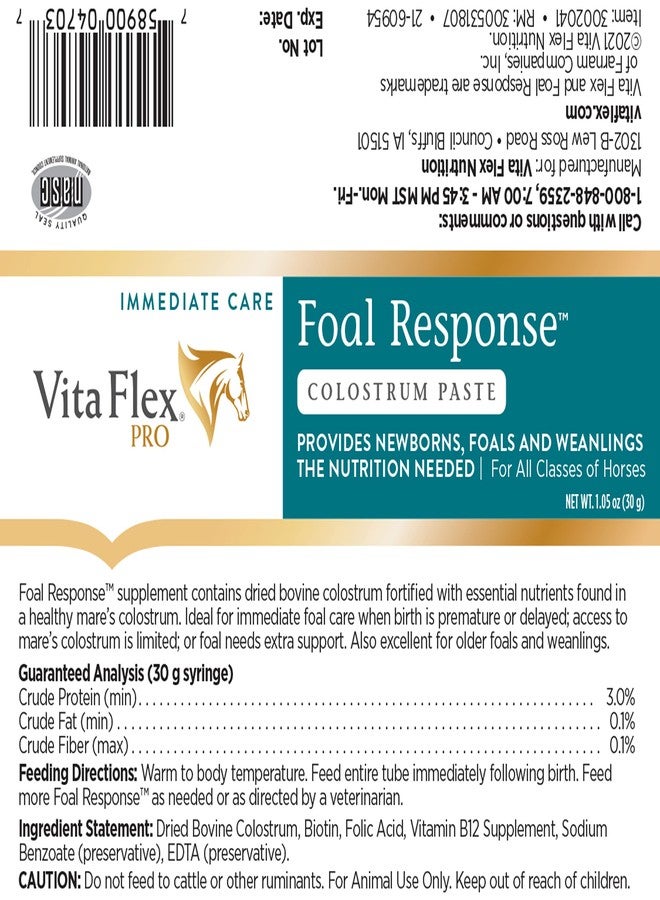Farnam Vita Flex Pro Foal Supplement and Response, Immediate Care Colostrum Paste 1.05 Ounces - Image 4