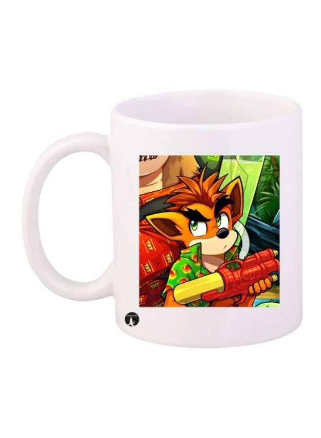 RYN Crash Video Game Printed Coffee Mug White/Brown/Green