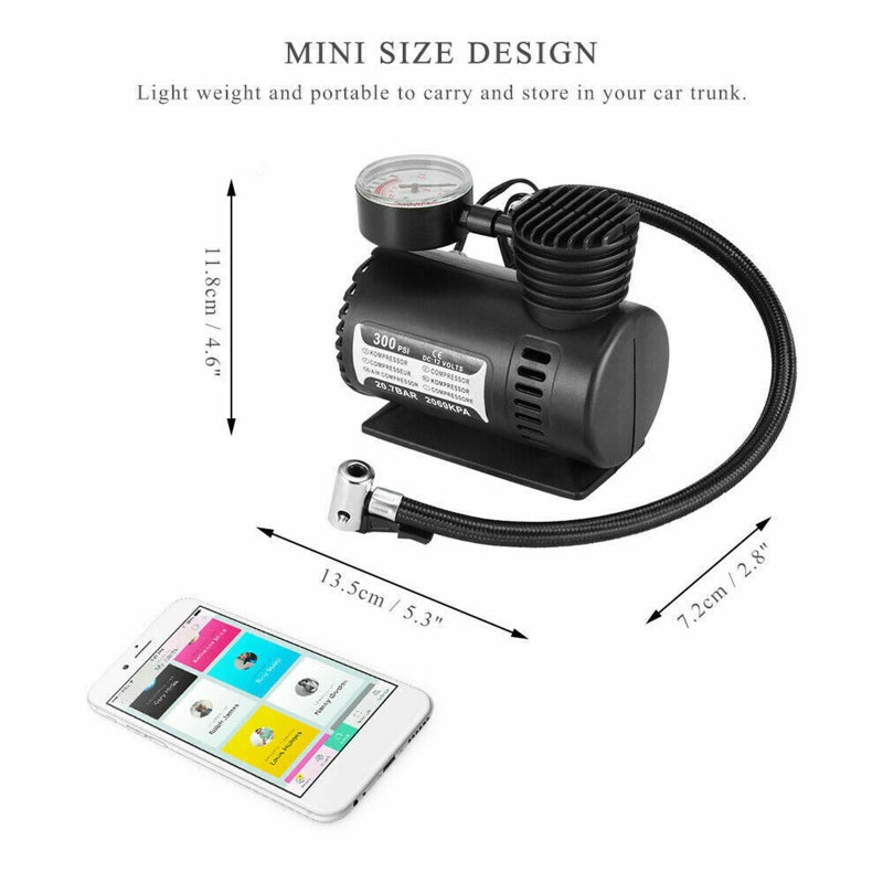 Car Electric Air Pump 300PSI Air Compressor Portable Tire Inflator for Car - Image 2