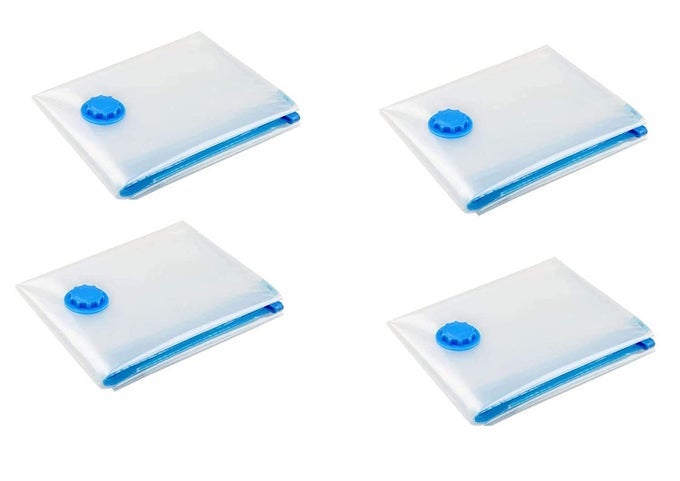 VACUUM STORAGE SEALER BAGS FOR CLOTHES DRESS WINTER COATS BLANKETS PILLOWS COMFORTERS FOR TRAVEL SPACE SAVER SEAL COMPRESSION BAGSPACK OF 4 SIZE 70CM X100 CM