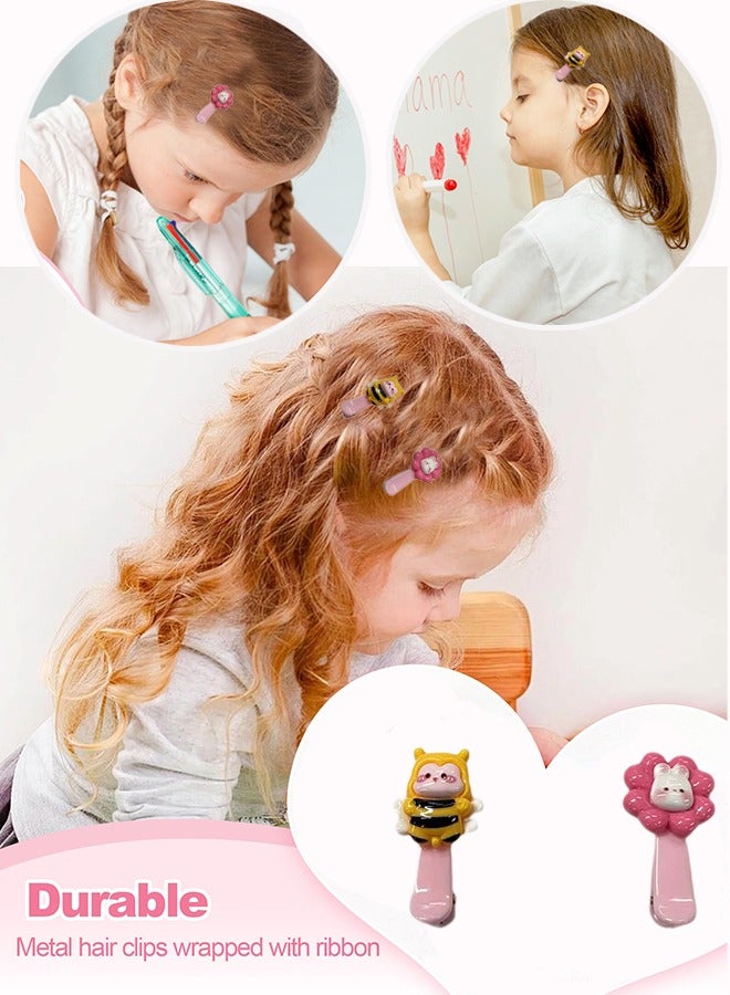Bolivia's Hair Accessories Set for Little Girls with hand-held pink butterfly shape gift box includ cartoon Hair Clips hairband colourful DIY necklaces animal cute hairpin Exquisite Gift for Little Girl - Image 5