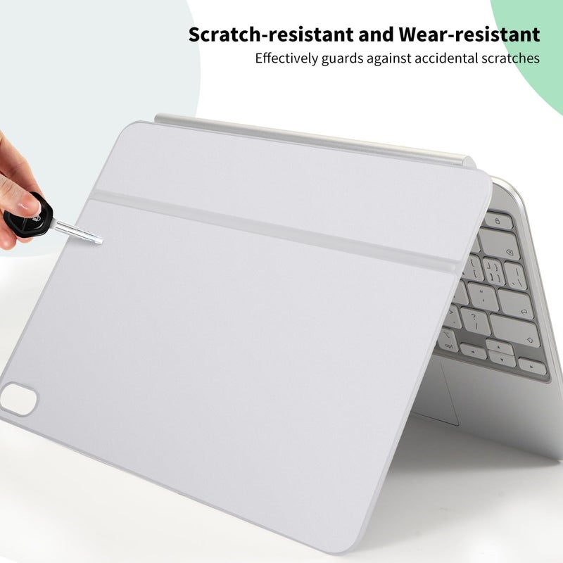 IMMOENUC Protective Skin Sticker for 2025 iPad Air M3 (A3268/A3269) 13-inch Magic Keyboard 3-Side ull Coverage Protective Vinyl Decals Self-Adhesive,Pre-Cut (Top/Bottom/Keyboard Panel)（White） - Image 3