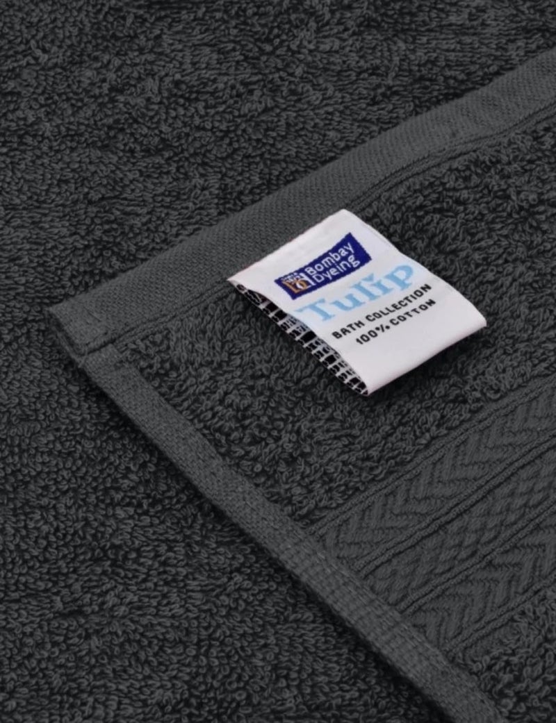 Bombay Dyeing Cotton Towel Set, 450 GSM Bath, Hand, Face Towel Set (Pack of 4) - Tulip R4 Grey - Image 5