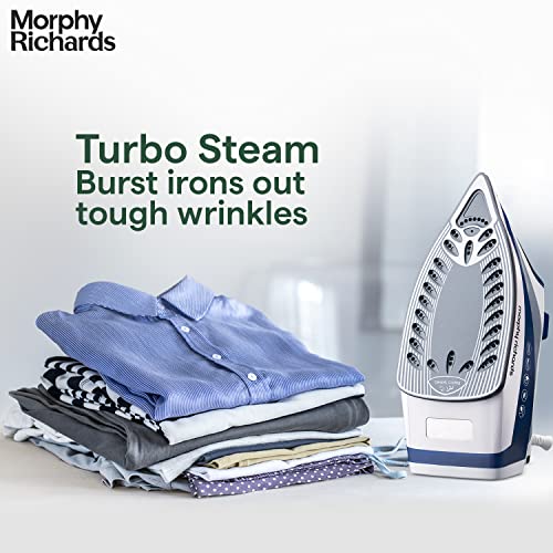 Morphy Richards Super Glide 2000W Steam Iron with Steam Burst, Vertical and Horizontal Ironing, Ceramic Coated Soleplate, Blue - Image 3
