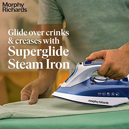 Morphy Richards Super Glide 2000W Steam Iron with Steam Burst, Vertical and Horizontal Ironing, Ceramic Coated Soleplate, Blue - Image 2