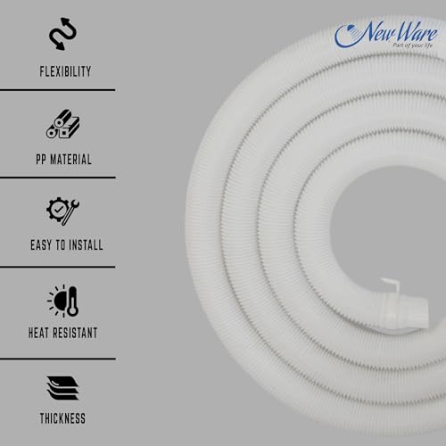 New Ware 5 Meter PVC Water Drain Outlet Pipe for Semi & Fully Automatic Washing Machines | Flexible Outflow Drain Hose Extension for Laundry Area - Image 3